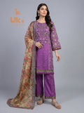 3Pc Printed Lawn Shirt, Plazo, Dupatta