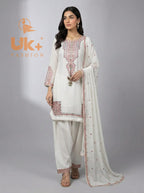3Pc Embroidered Chiffon Shirt, Farshi Shalwar, Dupatta