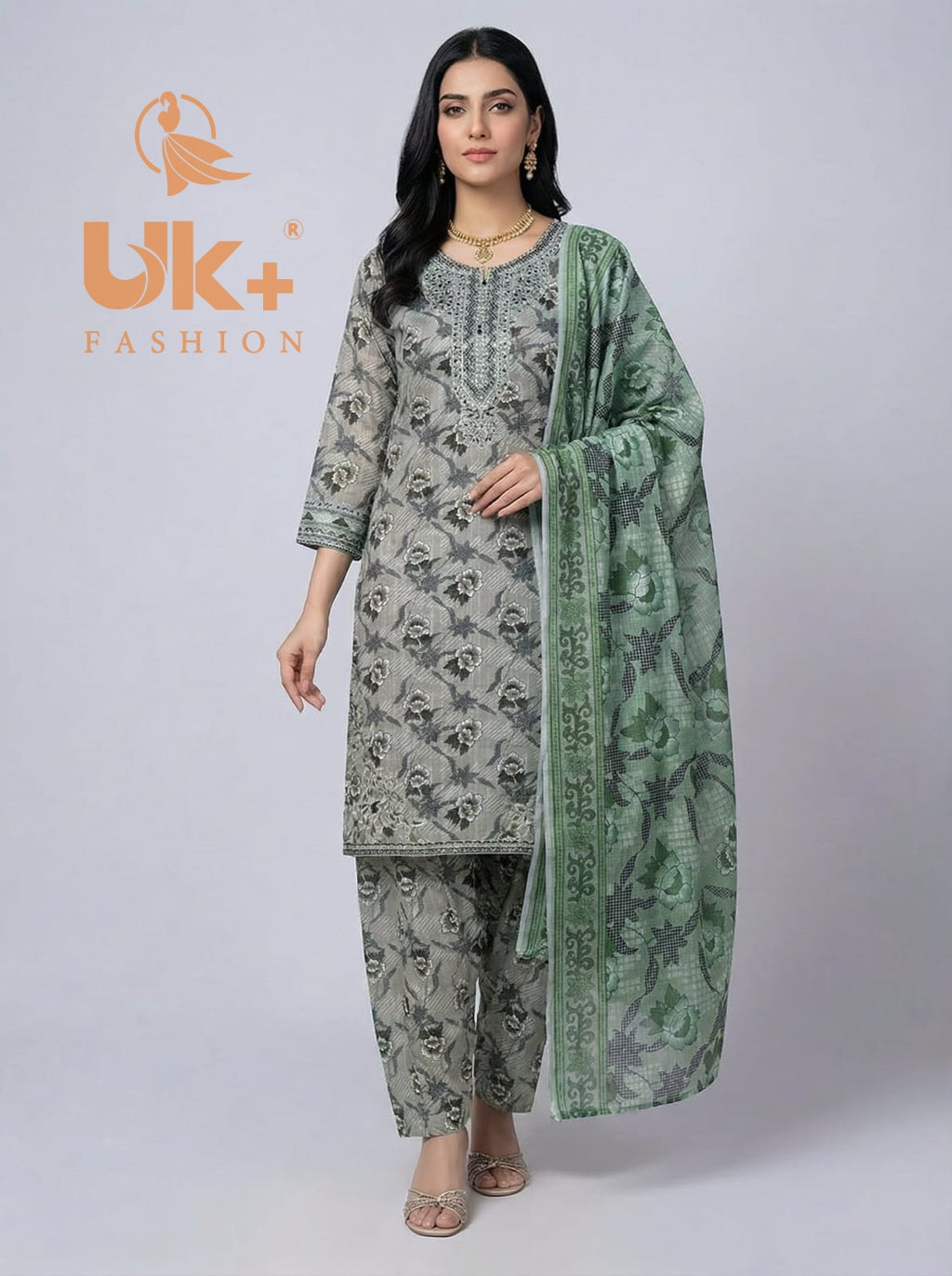 3Pc Printed Bana Dora Shirt, Plazo, Dupatta