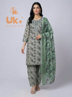 3Pc Printed Bana Dora Shirt, Plazo, Dupatta