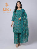 3Pc Printed Bana Dora Shirt, Plazo, Dupatta