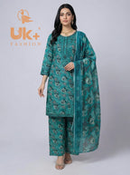 3Pc Printed Bana Dora Shirt, Plazo, Dupatta