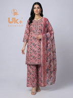 3Pc Printed Bana Dora Shirt, Plazo, Dupatta