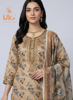 3Pc Printed Bana Dora Shirt, Plazo, Dupatta