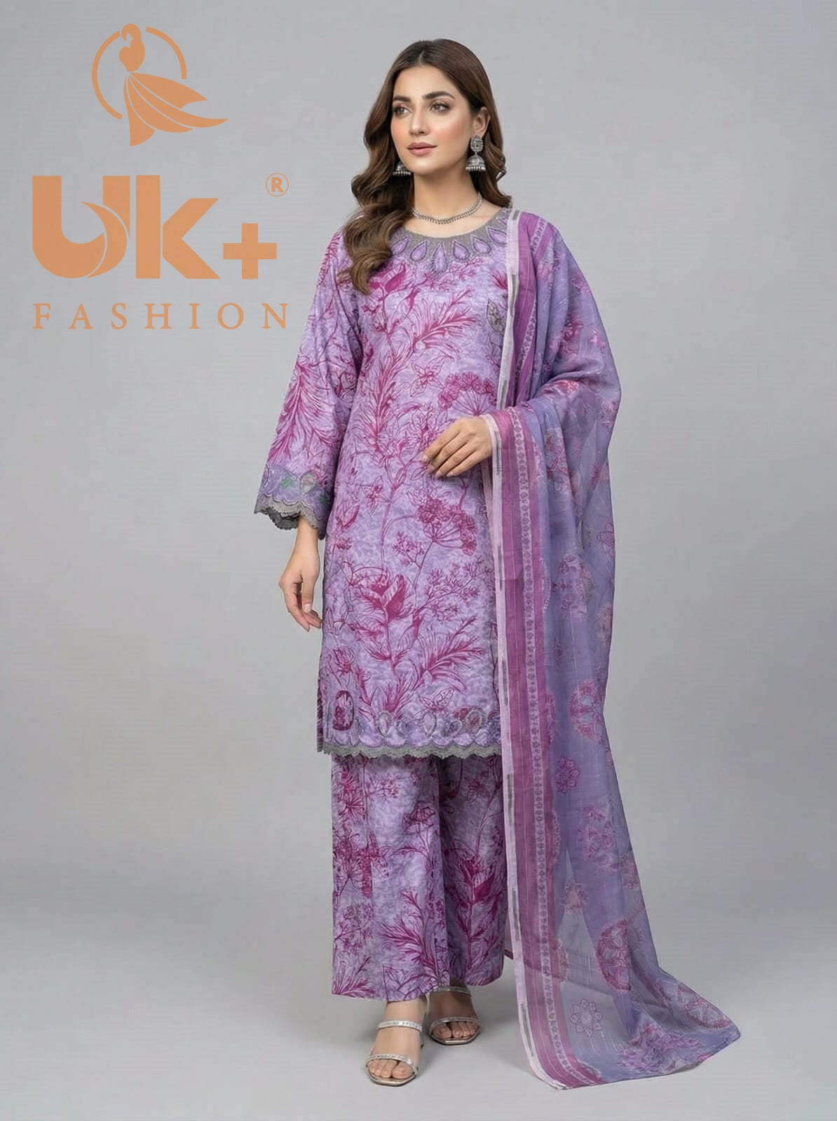 3Pc Printed Bana Dora Shirt, Trouser, Dupatta