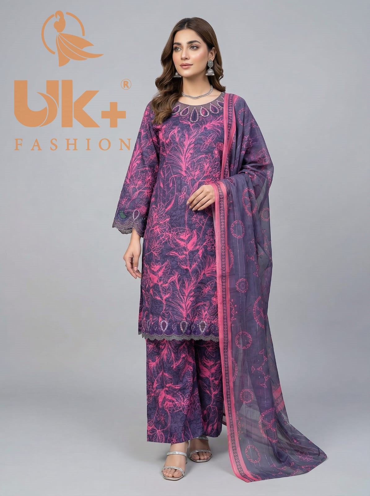 3Pc Printed Bana Dora Shirt, Trouser, Dupatta