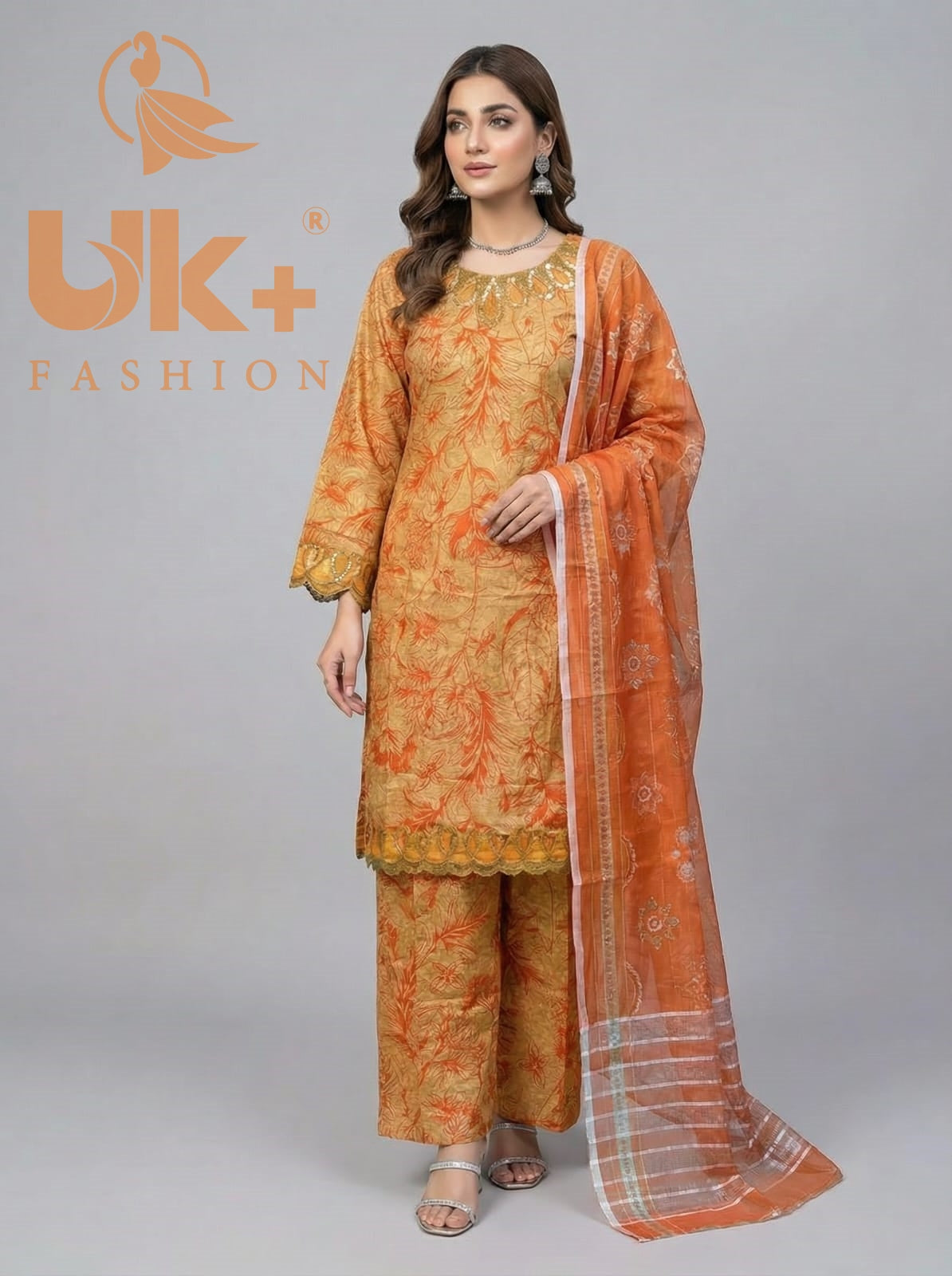 3Pc Printed Bana Dora Shirt, Trouser, Dupatta