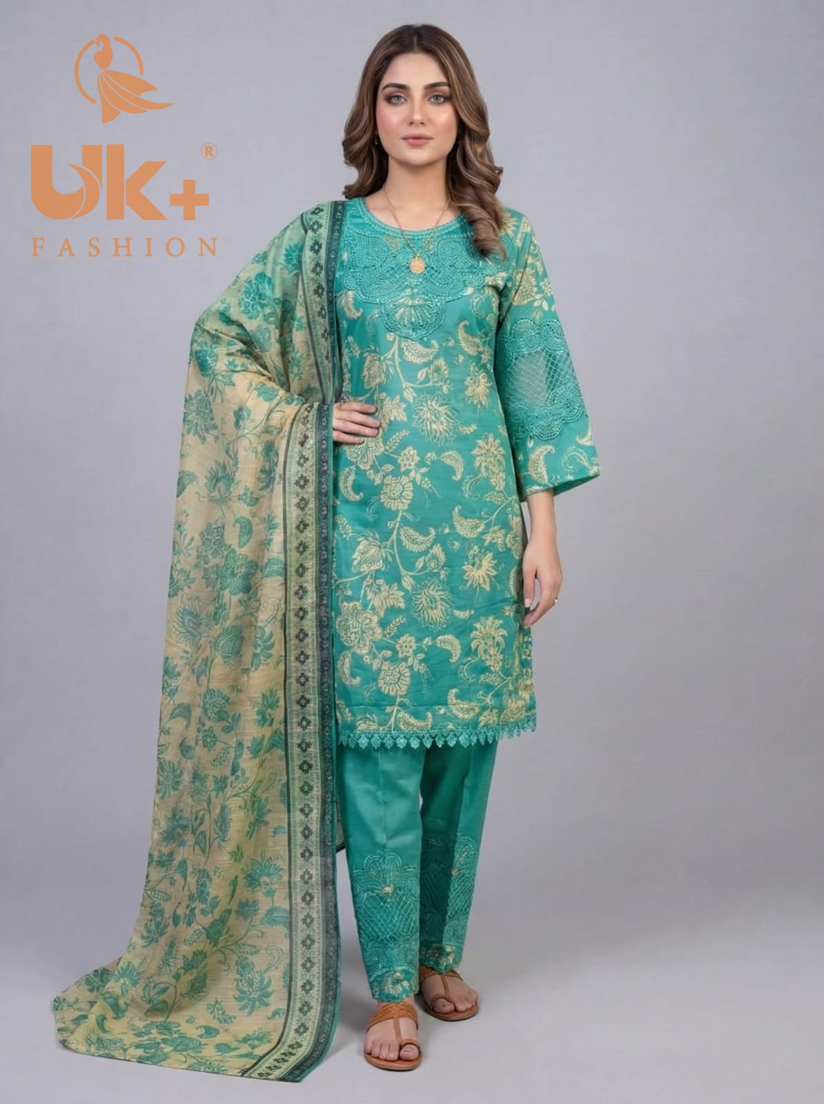 3Pc Printed Bana Dora Shirt, Trouser, Dupatta