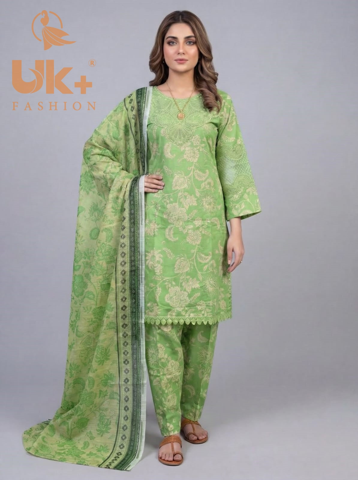 3Pc Printed Bana Dora Shirt, Trouser, Dupatta