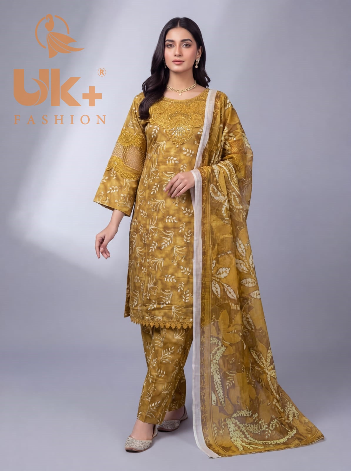 3Pc Printed Bana Dora Shirt, Trouser, Dupatta