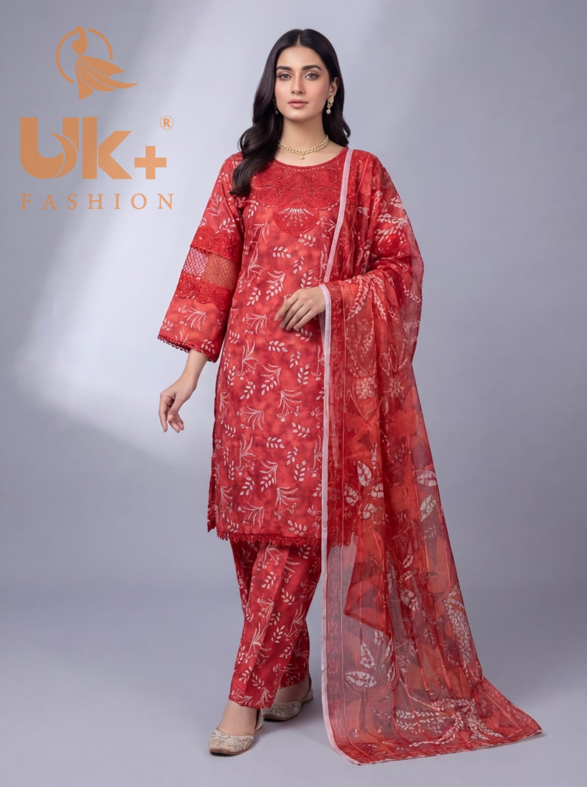 3Pc Printed Bana Dora Shirt, Trouser, Dupatta