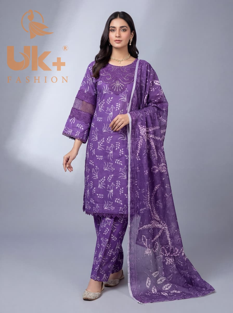 3Pc Printed Bana Dora Shirt, Trouser, Dupatta