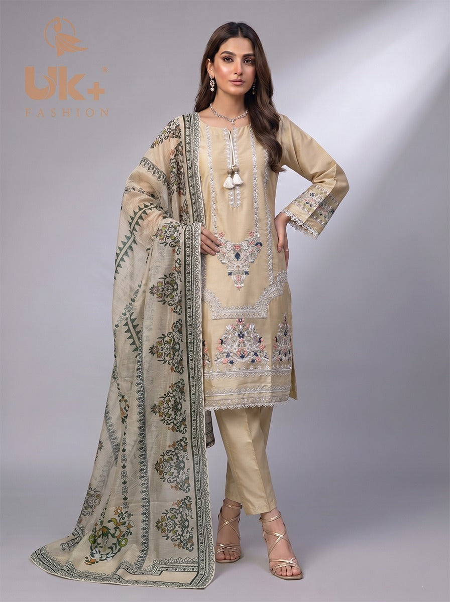 3pc Pure lawn Shirt, Touser, Dupatta