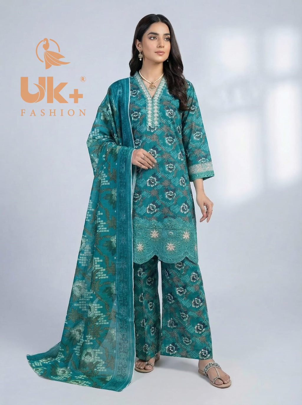 3Pc Printed Bana Dora Shirt, Plazo, Dupatta