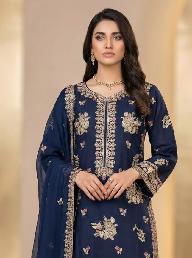 3pc pure lawn shirt, Plazo, dupatta