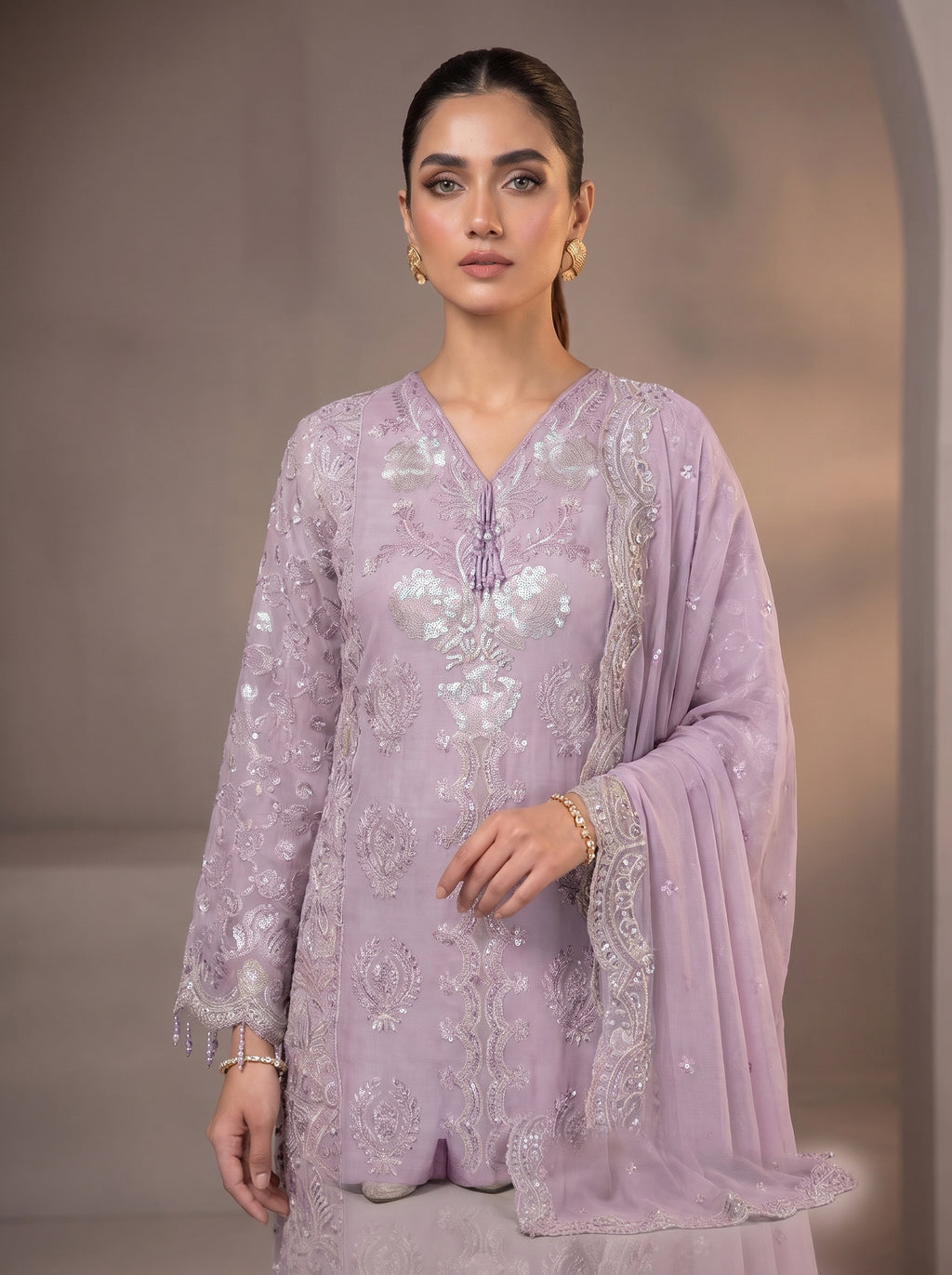 3Pc Embroidered Chiffon Shirt, shalwar, Dupatta