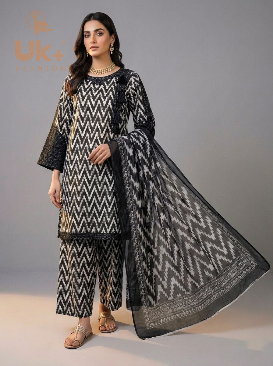 3pc printed lawn shirt,lawn shalwar,diamond dupatta