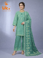 3pc pure cotton shirt,plazo,dupatta