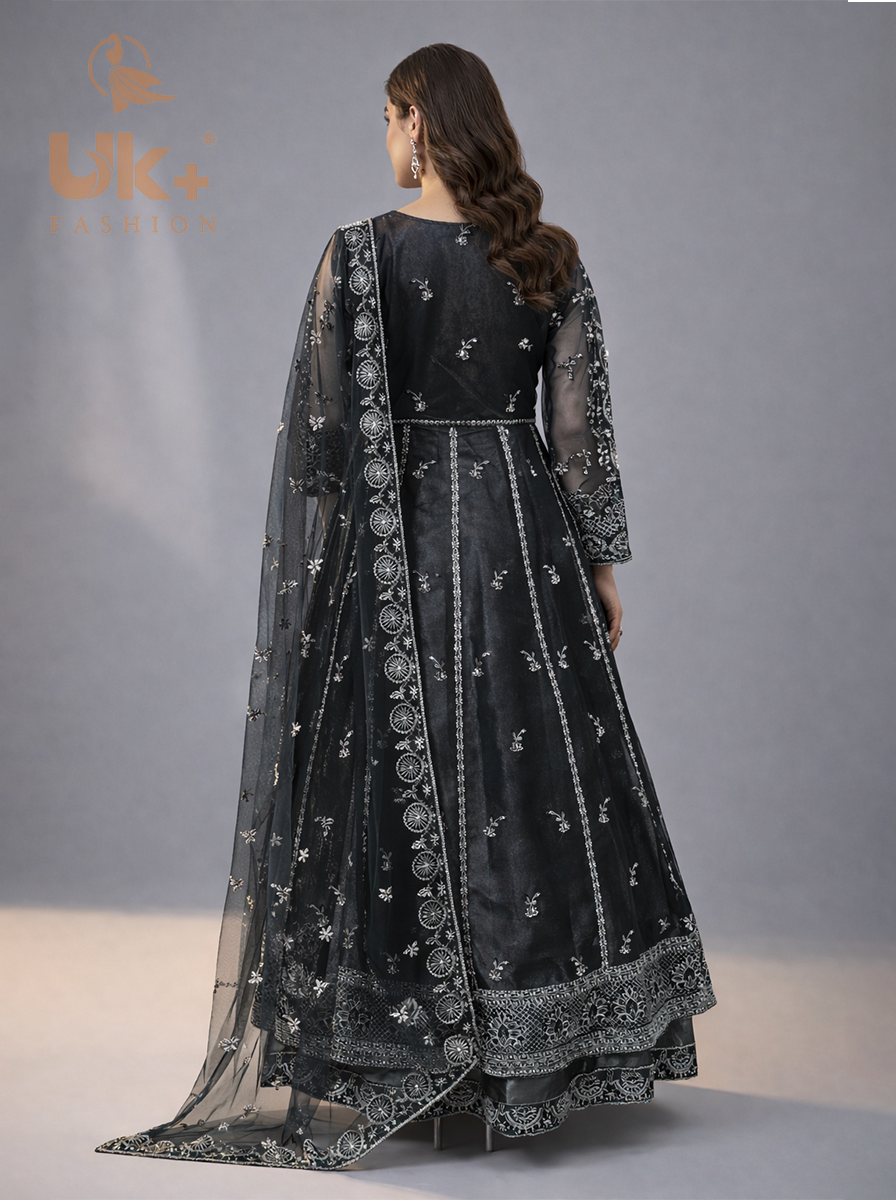 Bridal organza cancan maxi,dupatta