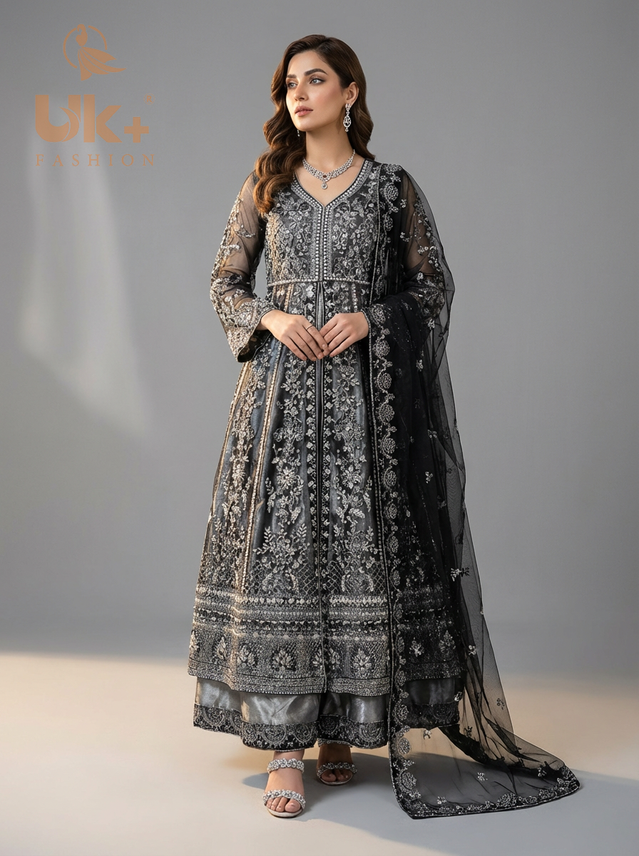 Bridal organza cancan maxi,dupatta