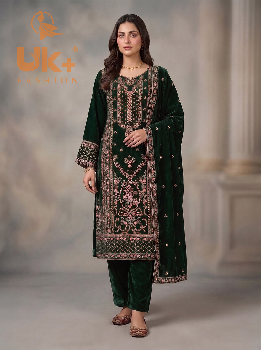 3Pc Velvet Stitch, shirt, shalwar & Dupatta