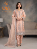 3Pc Embroidered Organza shirt, shalwar & Dupatta