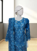 Blue Organza Suit