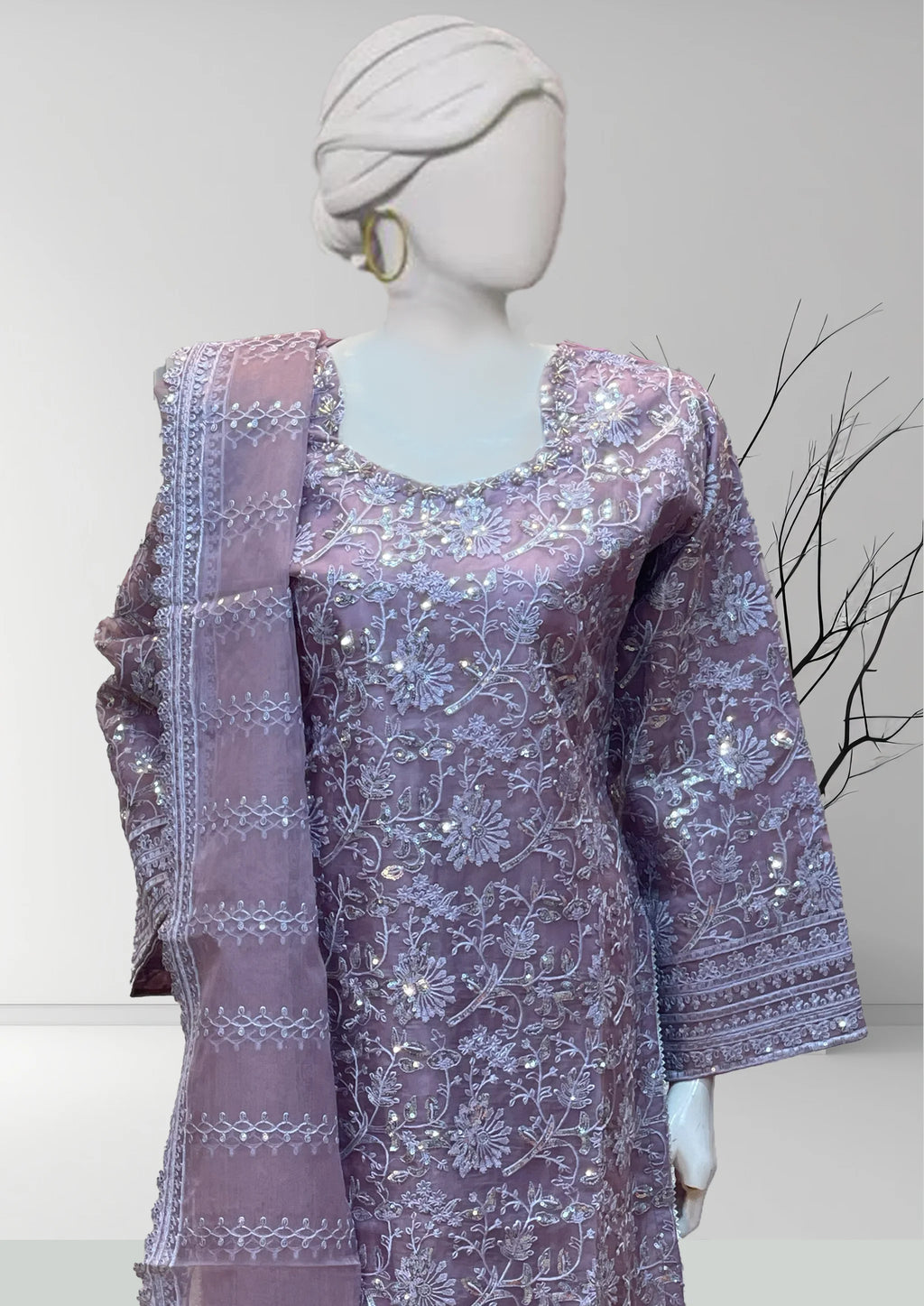 Lavender Organza Suit