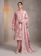 3Pc Embroidered Cotton Shirt, Trouser, Dupatta