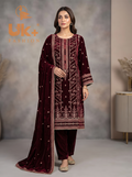 3Pc Velvet Stitch, shirt, shalwar & Dupatta