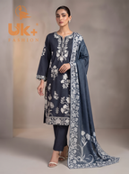 3Pc Embroidered Cotton Shirt, Trouser, Dupatta