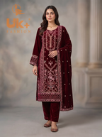 3Pc Velvet Stitch, shirt, shalwar & Dupatta