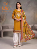 3Pc Embroidered Cotton Shirt, Plazo, Dupatta
