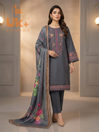 3Pc Embroidered Cotton Shirt, Trouser, Dupatta