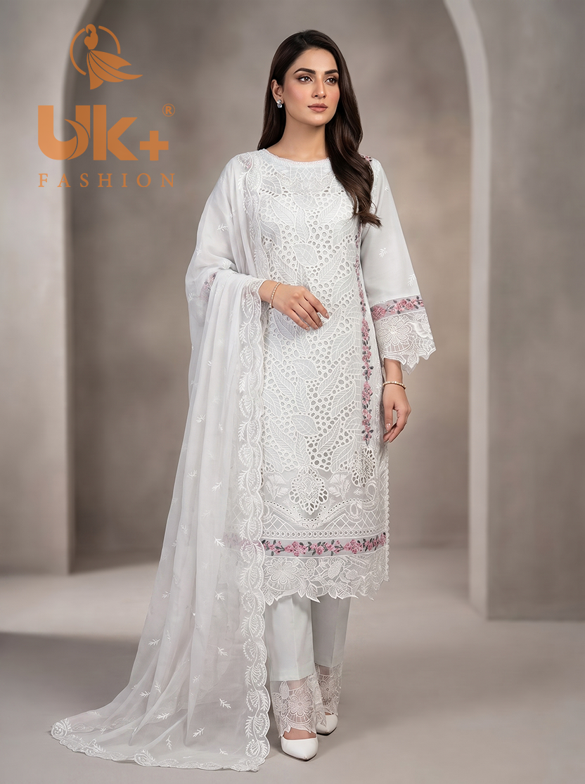3Pc Maria B Embroidered organza shirt, shalwar & Dupatta