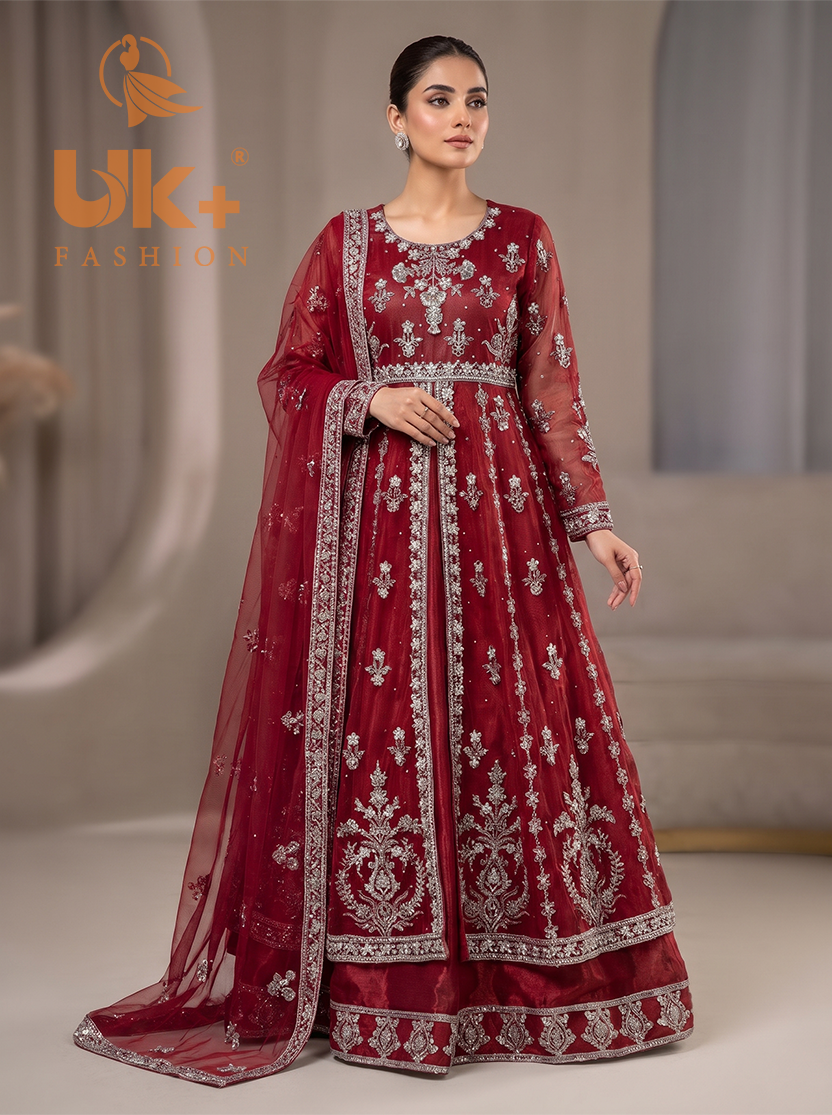 Bridal organza cancan maxi,dupatta