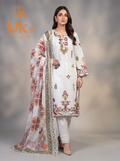 3Pc Embroidered Cotton Shirt, Trouser, Dupatta