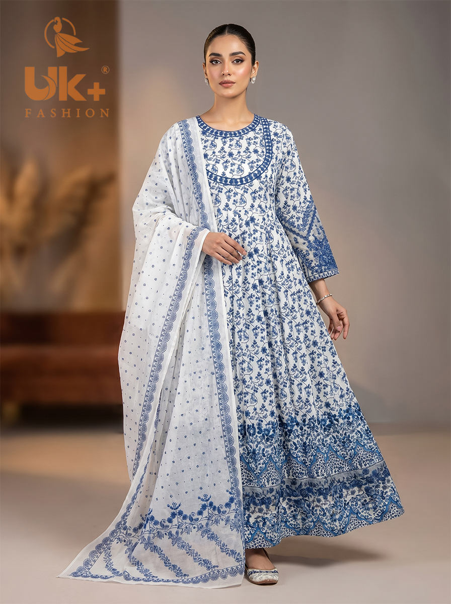 3pc pure lawn frock,touser,dupatta