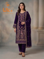 3Pc Velvet Stitch, shirt, shalwar & Dupatta