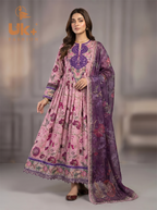 3pc pure lawn frock,touser,dupatta