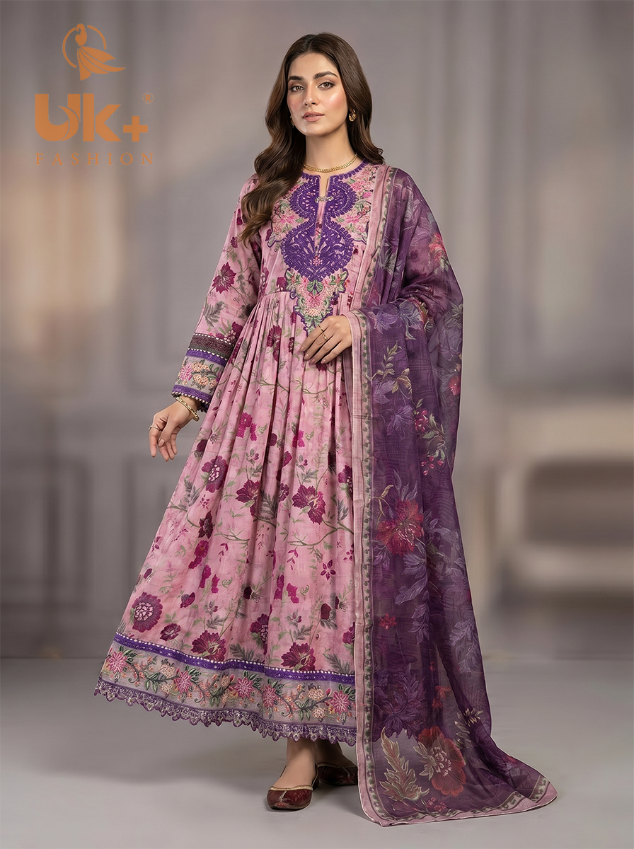 3pc pure lawn frock,touser,dupatta