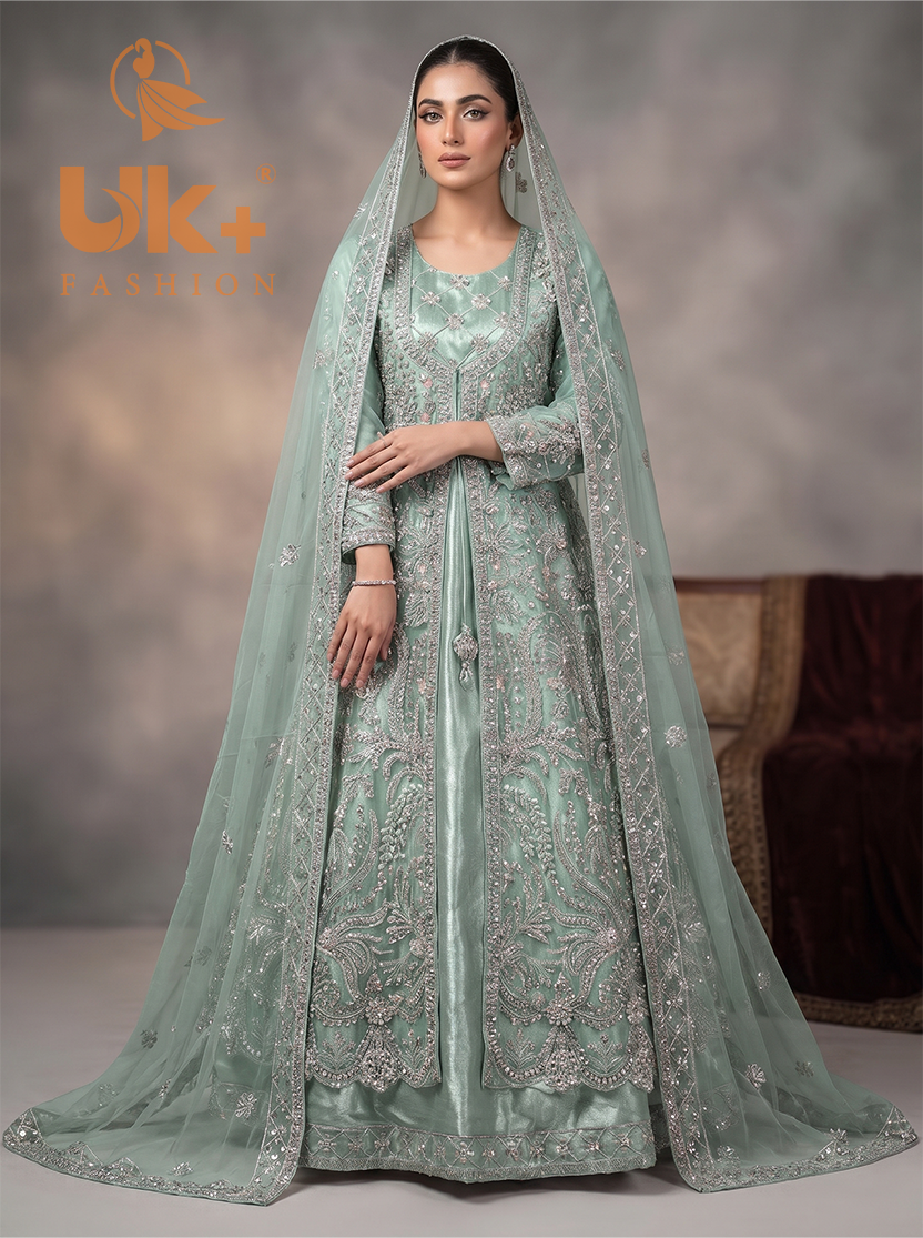Bridal organza cancan maxi,dupatta