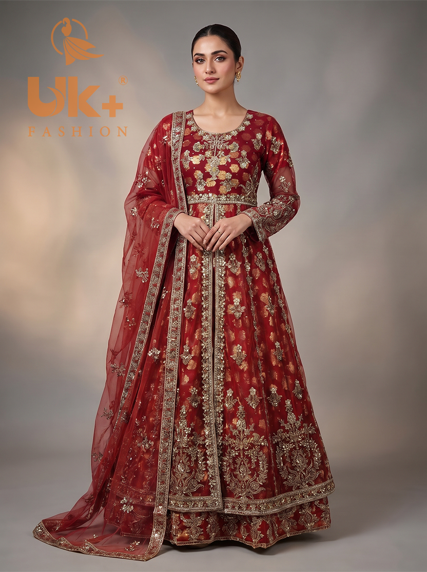Bridal organza cancan maxi,dupatta