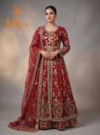 Bridal organza cancan maxi,dupatta