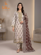 3pc Bona Dora Airline Shirt, Trouser with Diamond Dupatta.