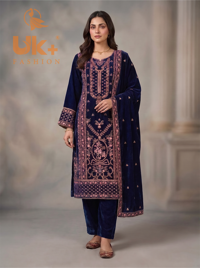 3Pc Velvet Stitch, shirt, shalwar & Dupatta