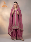 3Pc Embroidered Silk shirt, Plazo & Dupatta