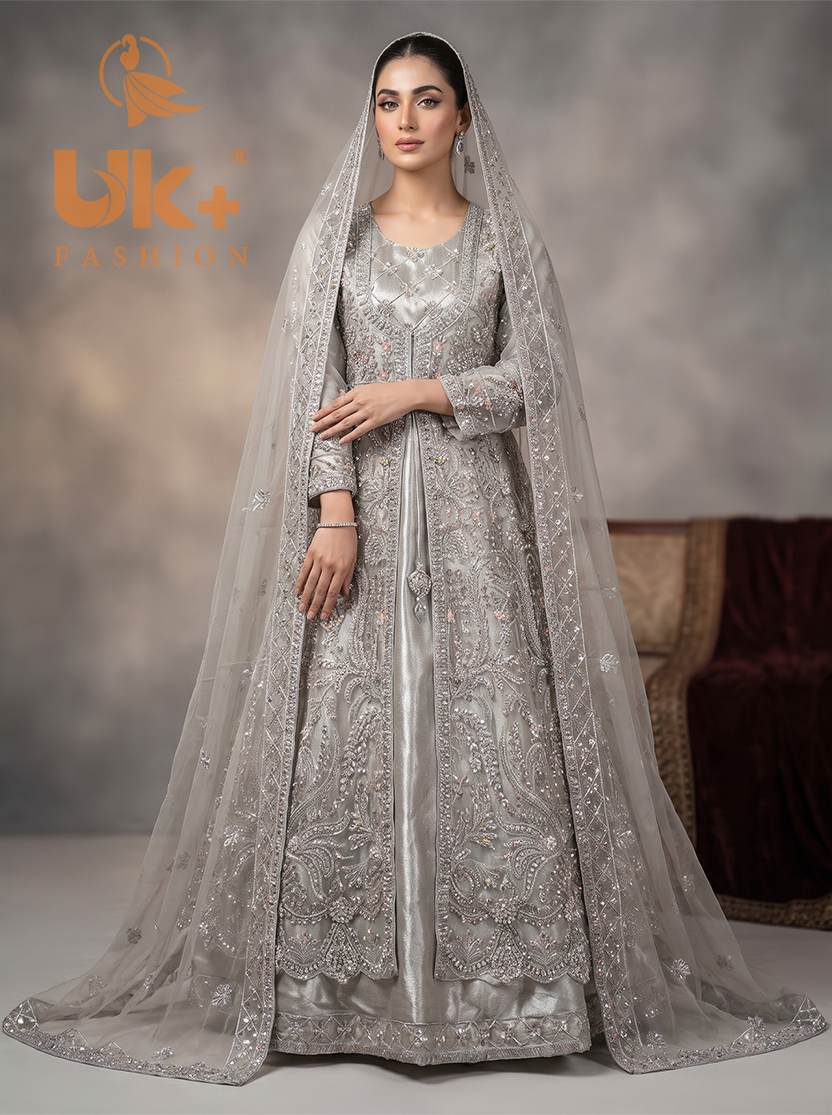 Bridal organza cancan maxi,dupatta