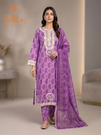 3pc Bona Dora Airline Shirt, Trouser with Diamond Dupatta.