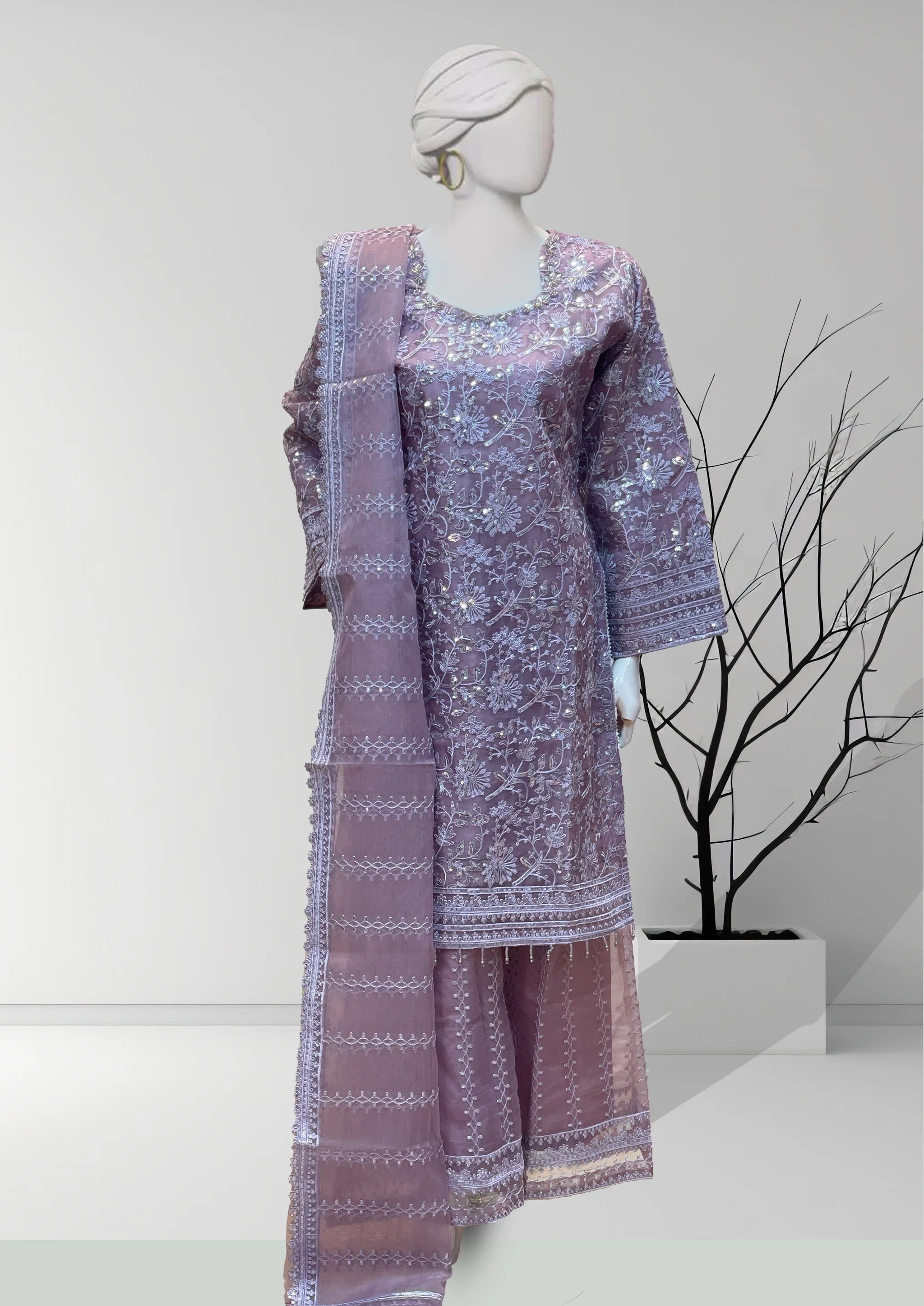 Lavender Organza Suit